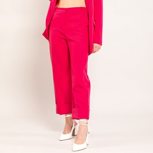 Palazzo trousers with lapels at the bottom - ORANGE