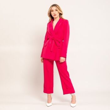 Blazer croisé avec ceinture - FUCHSIA 6