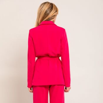 Blazer croisé avec ceinture - FUCHSIA 9