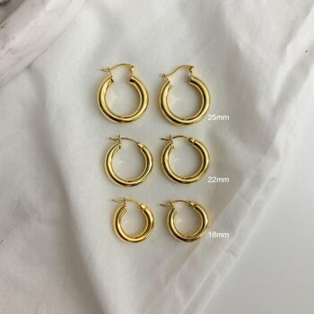 BLAIR CHUNKY HOOPS 1" - Argent 2