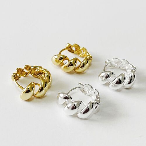 CHUNKY CROISSANT HOOPS 2CM - Gold