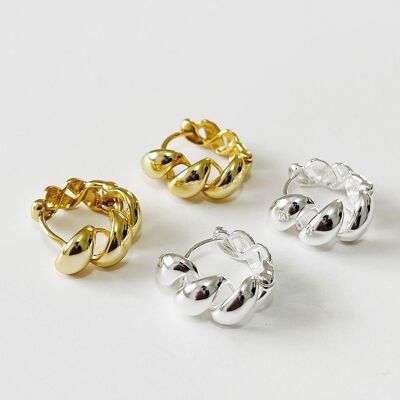CHUNKY CROISSANT HOOPS 2CM - Gold