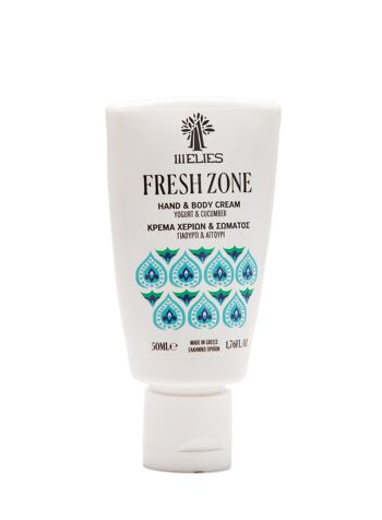 FRESH ZONE Crème rafraîchissante et rajeunissante pour les mains et le corps au yaourt, concombre, acide hyaluronique et menthe verte 1