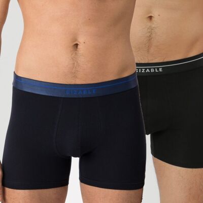 Casual Boxers x2 Navy Blue Black