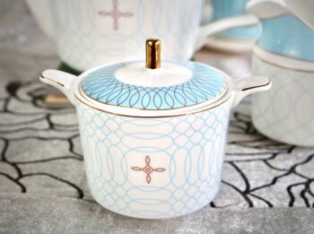 Service à thé en porcelaine tendre Azur Royale 3