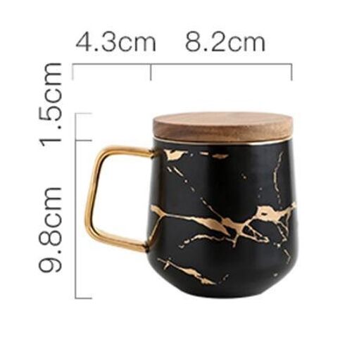 The Golden Marble Mugs - 2 Designs - 2 Colours - Black Tall 400ml
