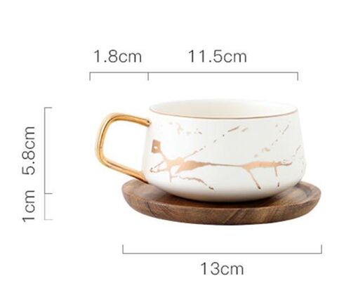 The Golden Marble Mugs - 2 Designs - 2 Colours - White Round 300ml