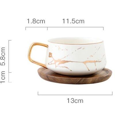 Les Mugs en Marbre Doré - 2 Designs - 2 Couleurs - Blanc Rond 300ml