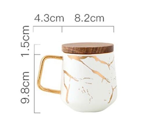 The Golden Marble Mugs - 2 Designs - 2 Colours - White Tall 400ml