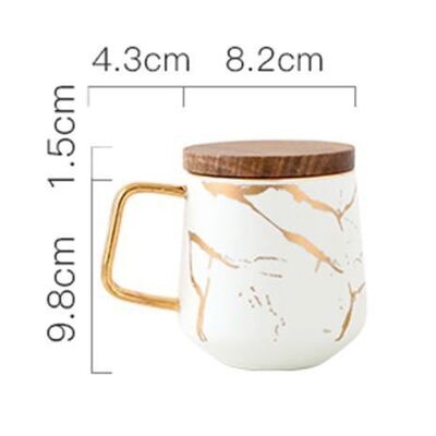 The Golden Marble Mugs - 2 Designs - 2 Colours - White Tall 400ml
