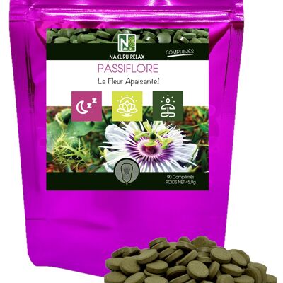 Passionflower / 90 Tablets of 510mg / NAKURU Relax / "The Soothing Flower!"