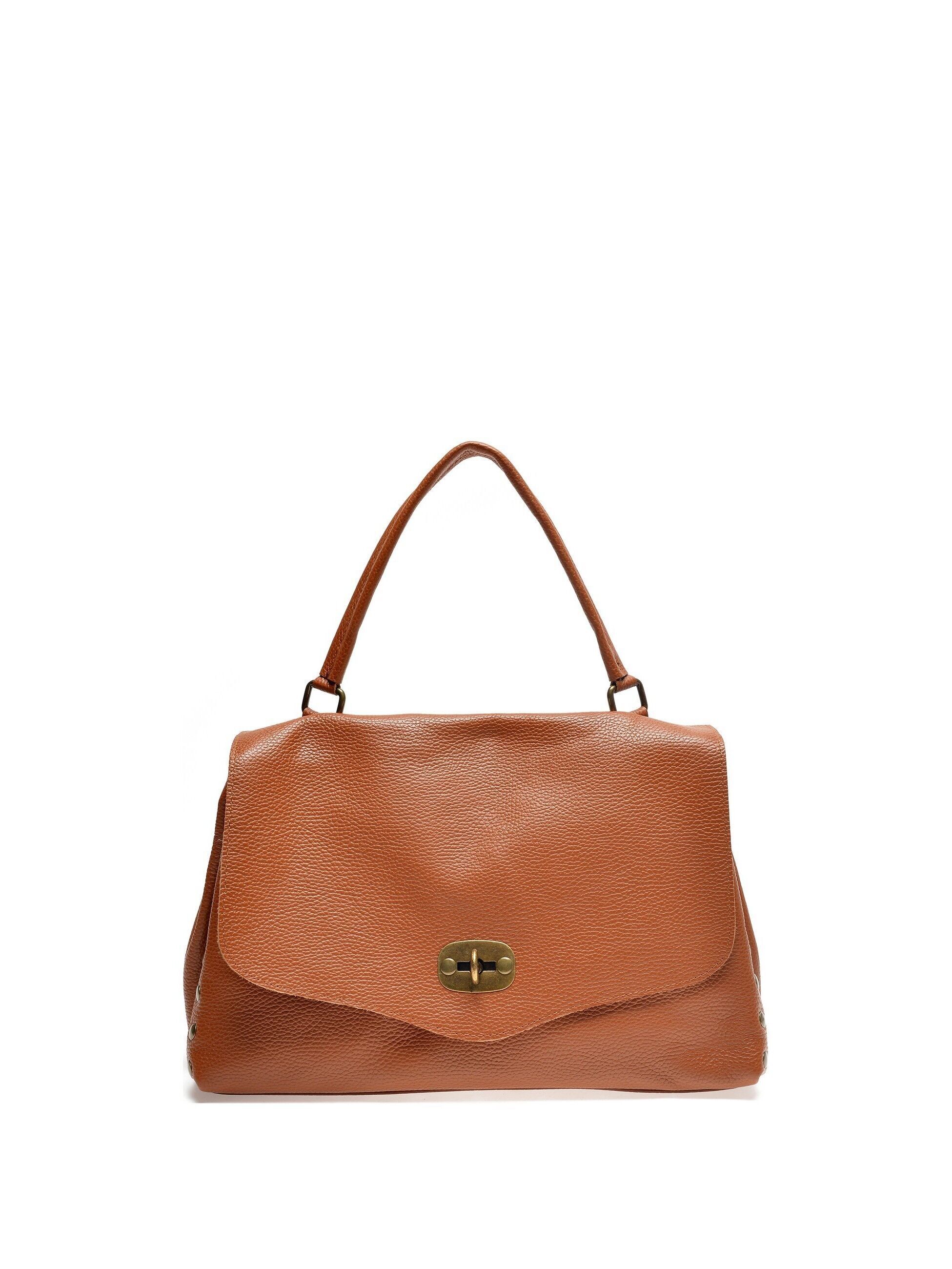 SS22 AL 1766_COGNAC_Borsa con manico superiore