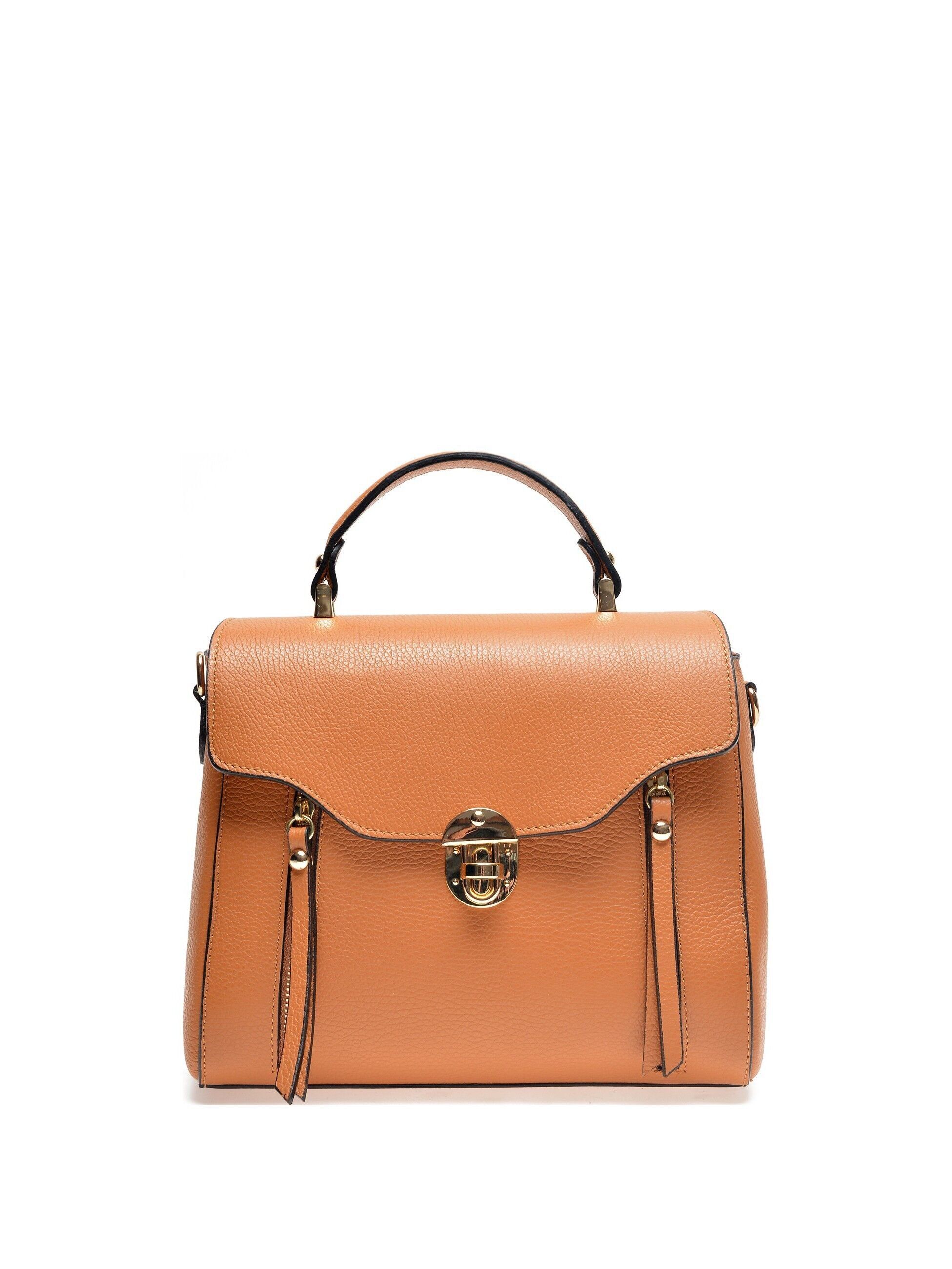 SS22 AL 1727_COGNAC_Borsa con manico superiore