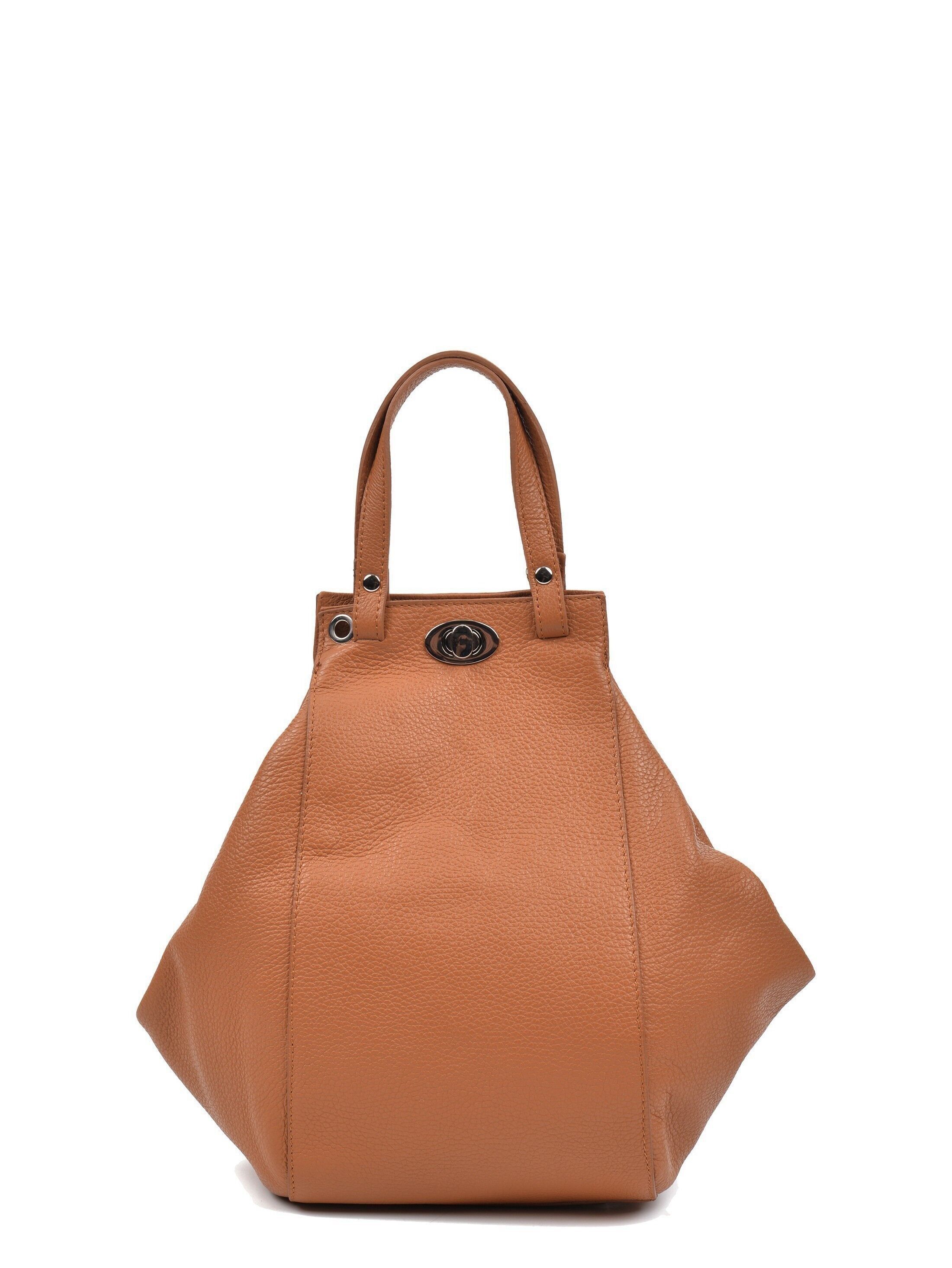 SS22 AL 1439_COGNAC_Borsa con manico superiore