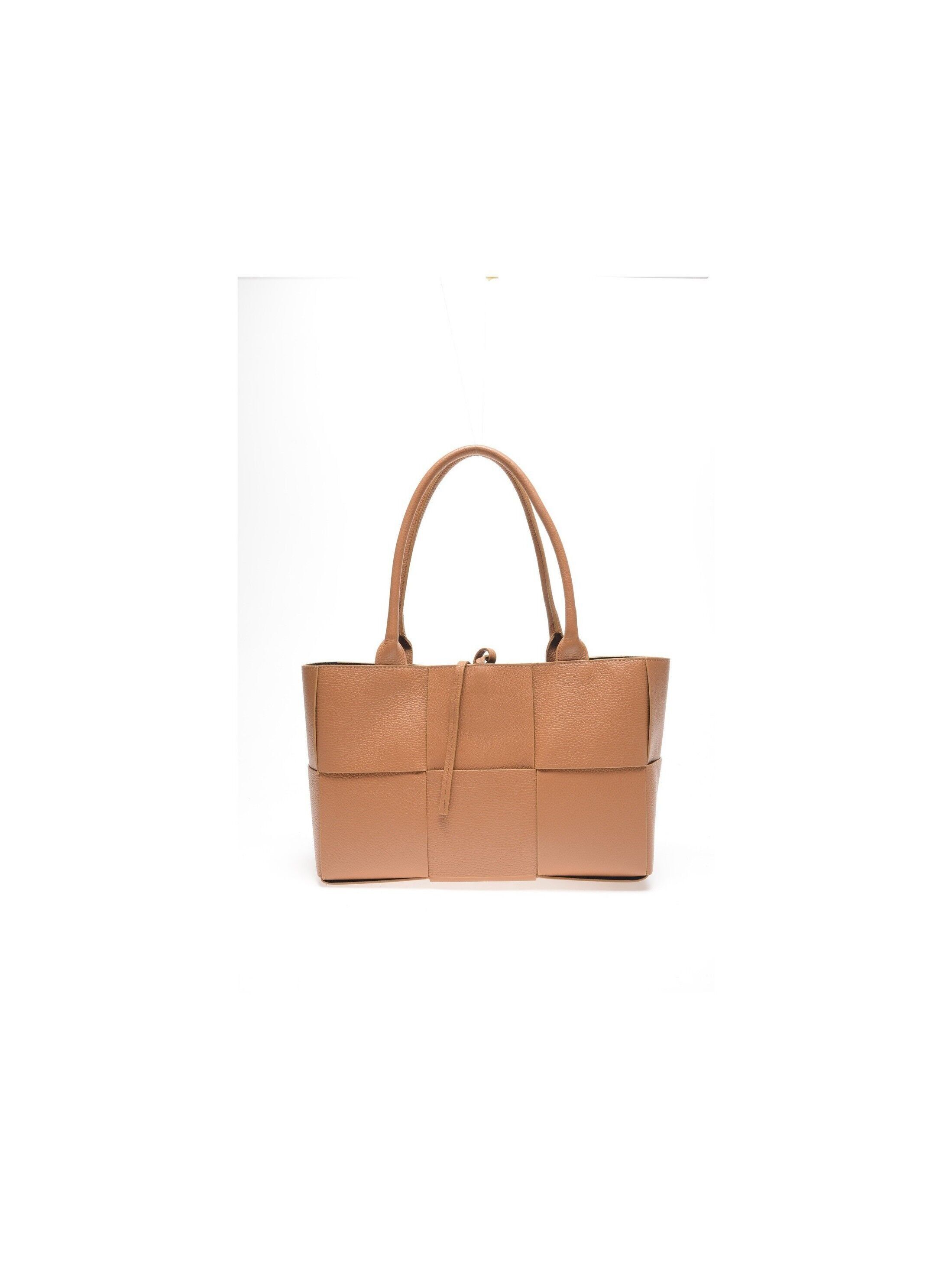 SS22 AL 1634_COGNAC_Borsa con manico superiore