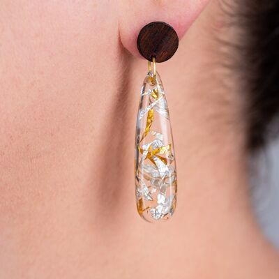 TecaGold Teardrop Resin Earrings