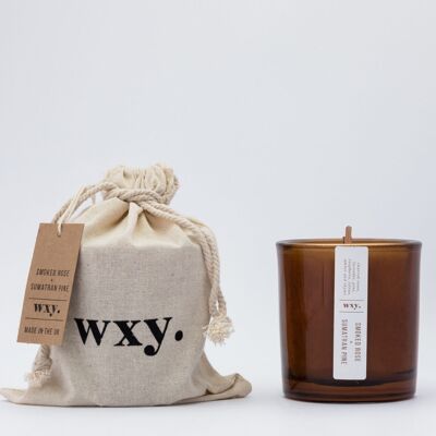 Amber 5oz Candle - Smoked Rose + Sumatran Pine