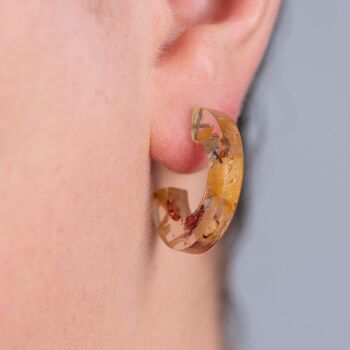 Boucles d'oreilles créoles en résine écologique Quartilla 1