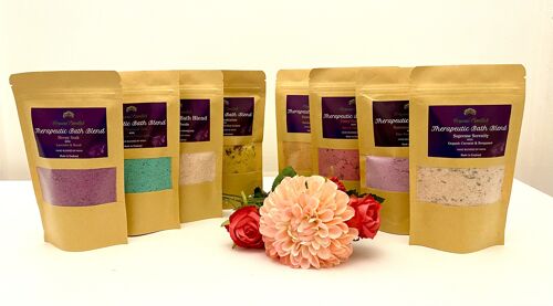 Eight 250g Luxury Natural Bath Blends in Eco-Pouch