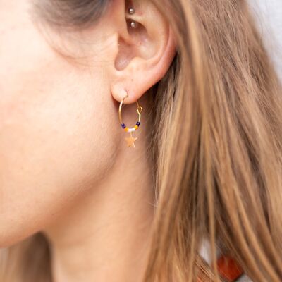 Boucles d'oreille créole et perles