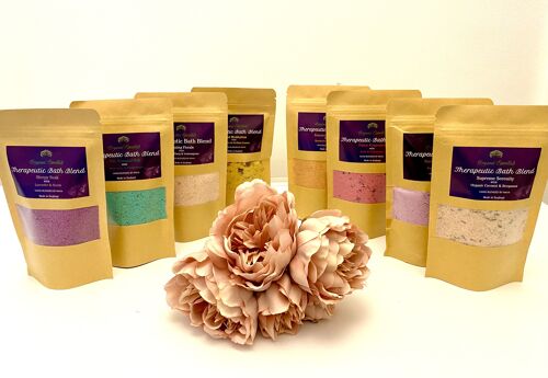 Eight 100g Luxury Natural Bath Blends in Eco-Pouch