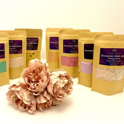 Eight 100g Luxury Natural Bath Blends in Eco-Pouch