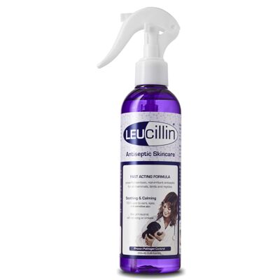 Leucillin Natürliches antiseptisches Spray | 250ml | Antibakteriell, antimykotisch und antiviral | für Hunde, Katzen und alle Tiere | für juckende Haut und alle Hautpflege-Gesundheit | 250ml