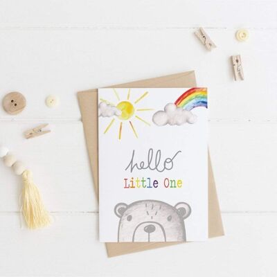 Hello Little One Bear - New Baby Card