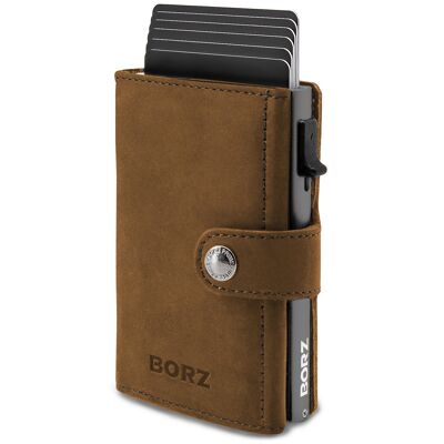 BORZ Prime MAXUS Magnetic 2 (Mit Münzfach) Brown Leather - Anthracite Case