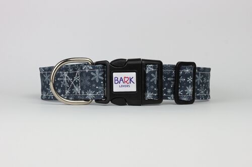 Snowflakes Dog Collar 3,8 Cm Width - One Size