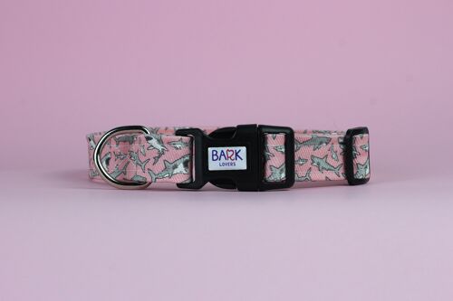 Pink Sharks Dog Collar