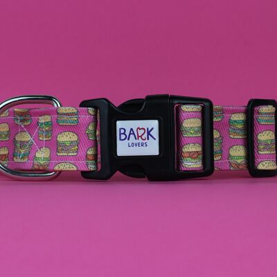 Pink Burgers Hundehalsband 3,8 cm breit - Einheitsgröße