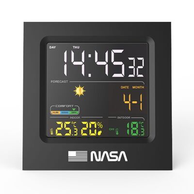 Nasa - NASA WSP1300 - Station Météo, Enceinte Bluetooth, Ecran LCD