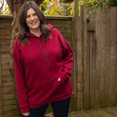 Fleece Lined Burgundy Breastfeeding Hoodie