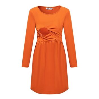 Robe patineuse d'allaitement orange Orla 2