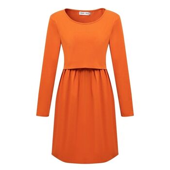 Robe patineuse d'allaitement orange Orla 3