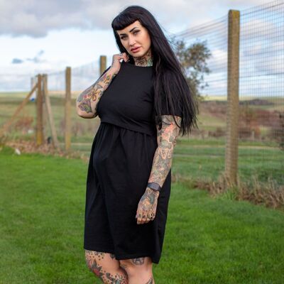 Casey Black Breastfeeding Skater Dress