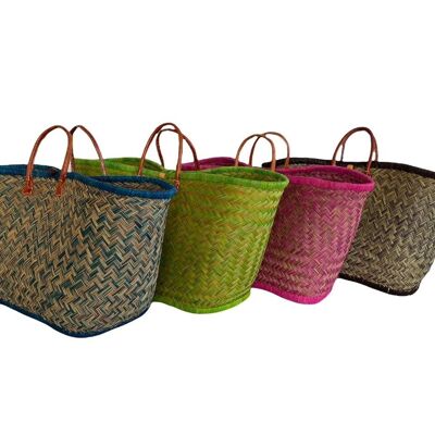 Artisanal baskets "Market" Aravoula size GM Tutti-Frutti assorted colors