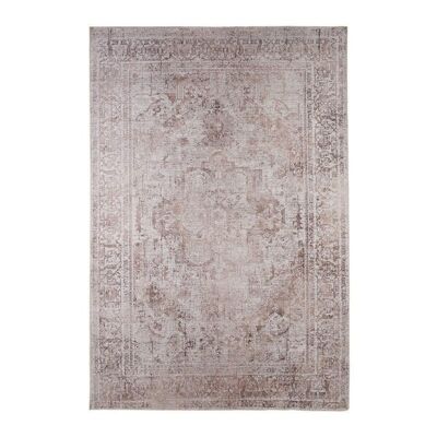 Alara distressed ornamental designer rug in Blush,Exclusively designed  by Textured Lives, Size 120cm x 170 cm woven rug in blush , pink and natural tones .