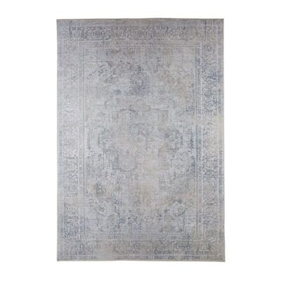Alara distressed ornamental designer rug in Stone,Exclusively designed  by Textured Lives, Size 120cm x 170 cm woven 
rug in beige , stone and natural tones .