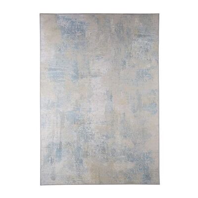 Talia distressed ornamental designer rug in Natureal/Duck Egg,Exclusively designed  by Textured Lives, Size 120cm x 170 cm woven 
rug in Natural/Duck Egg