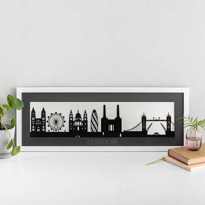 London Laser Papercut Scene with Mount