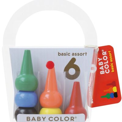 Babykleurkrijtjes set van 6 - Base assorti 6st