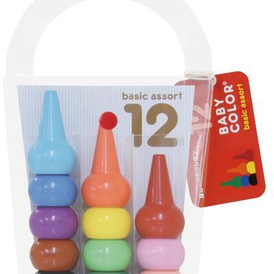 Babykleurkrijtjes set van 12 - Basis assorti 12st