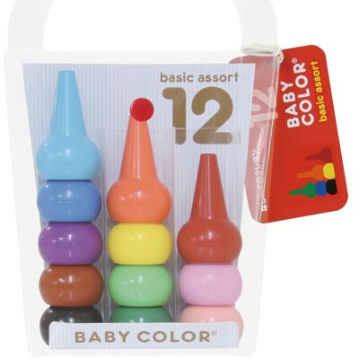 Babykleurkrijtjes set van 12 - Basis assorti 12st