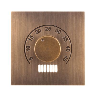 Rotary thermostat with light bronze medallion finish