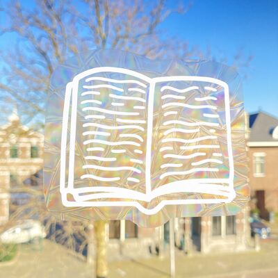 Book Suncatcher, Window Sticker, Rainbow Maker Decal