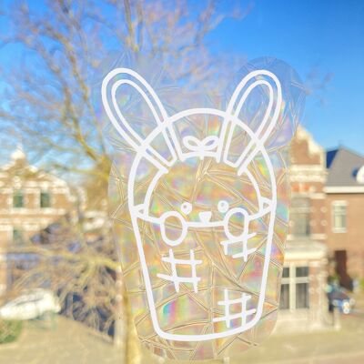 Easter Bunny Suncatcher Sticker | Rainbow Maker Decal