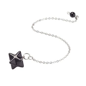 Pendule étoile Merkaba, agate noire 3