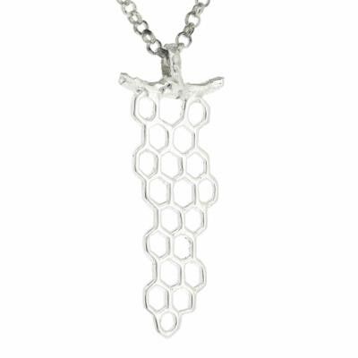 Kitten Honeycomb Pendant with 18" Trace Chain and Presentation Box